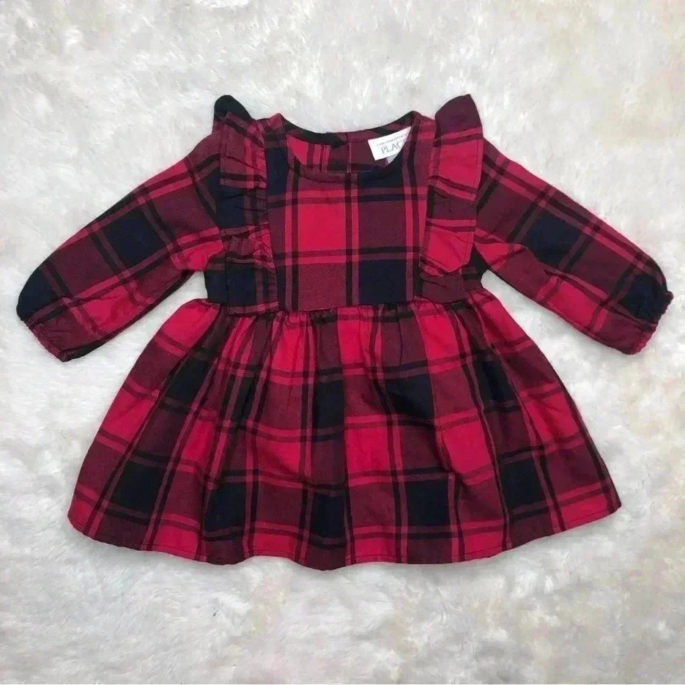 The Children’s Place Dress Red & Black Plaid New With Tags 3-6 Months